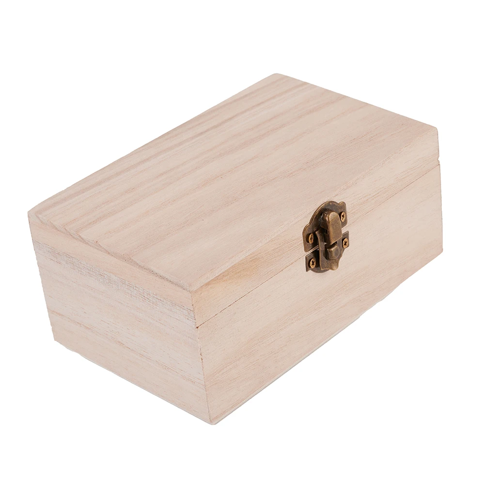 1PC Holzkisten mit Deckel, quadratisch, aufklappbar, Schmuck, Basteln, Aufbewahrungsbox für Heimdekoration, DIY, handgefertigt, Muttertag – Detail 7