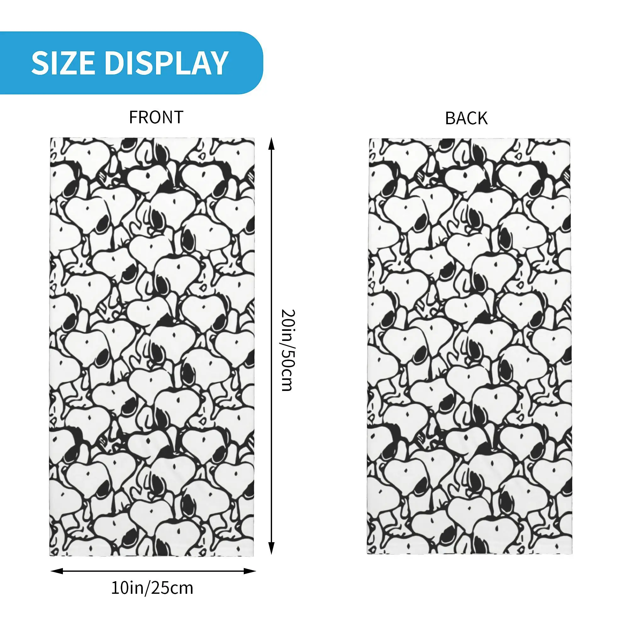 Custom S-Snoopys Anime Pattern Neck Gaiter Men Women Windproof Winter  Bandana Scarf for Cycling