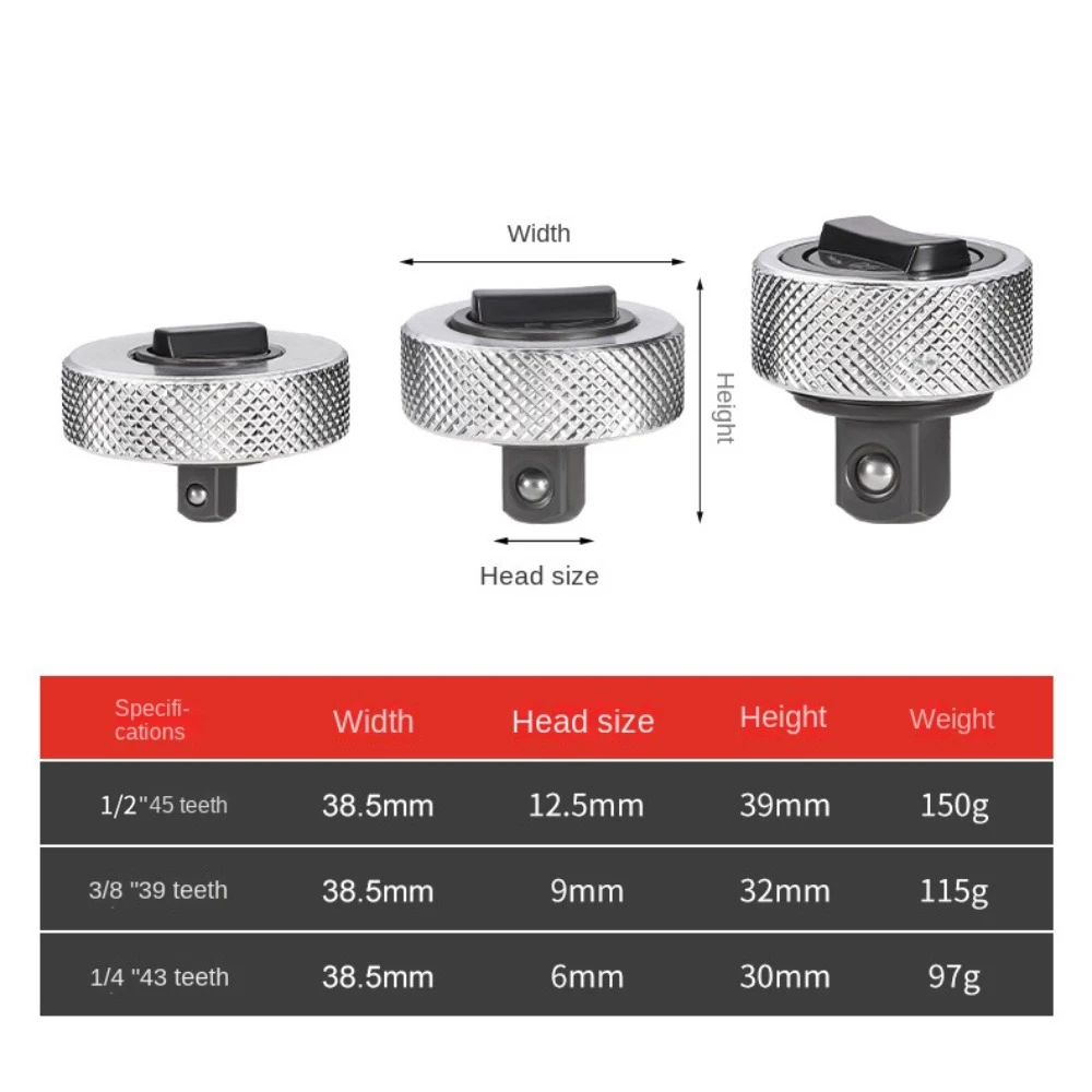 New Aluminium Alloy Ratchet Socket Wrench 1/4 3/8 1/2inch Mini Socket Wrench Handle Portable Steel Hand Tools Home