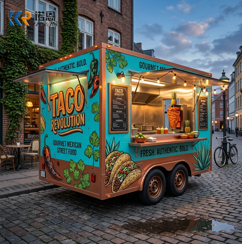 Food Concession Trailer Double Axle Commercial Cart for Mall Kiosk Street Franchise & Amusement Park