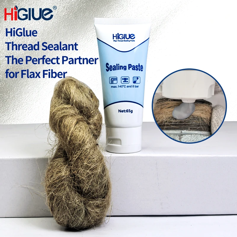 65g Pipe Sealing Paste With 20g Hemp Thread Sealant Set Plumbing Flax Fiber Pipeline Anti-leak Repair