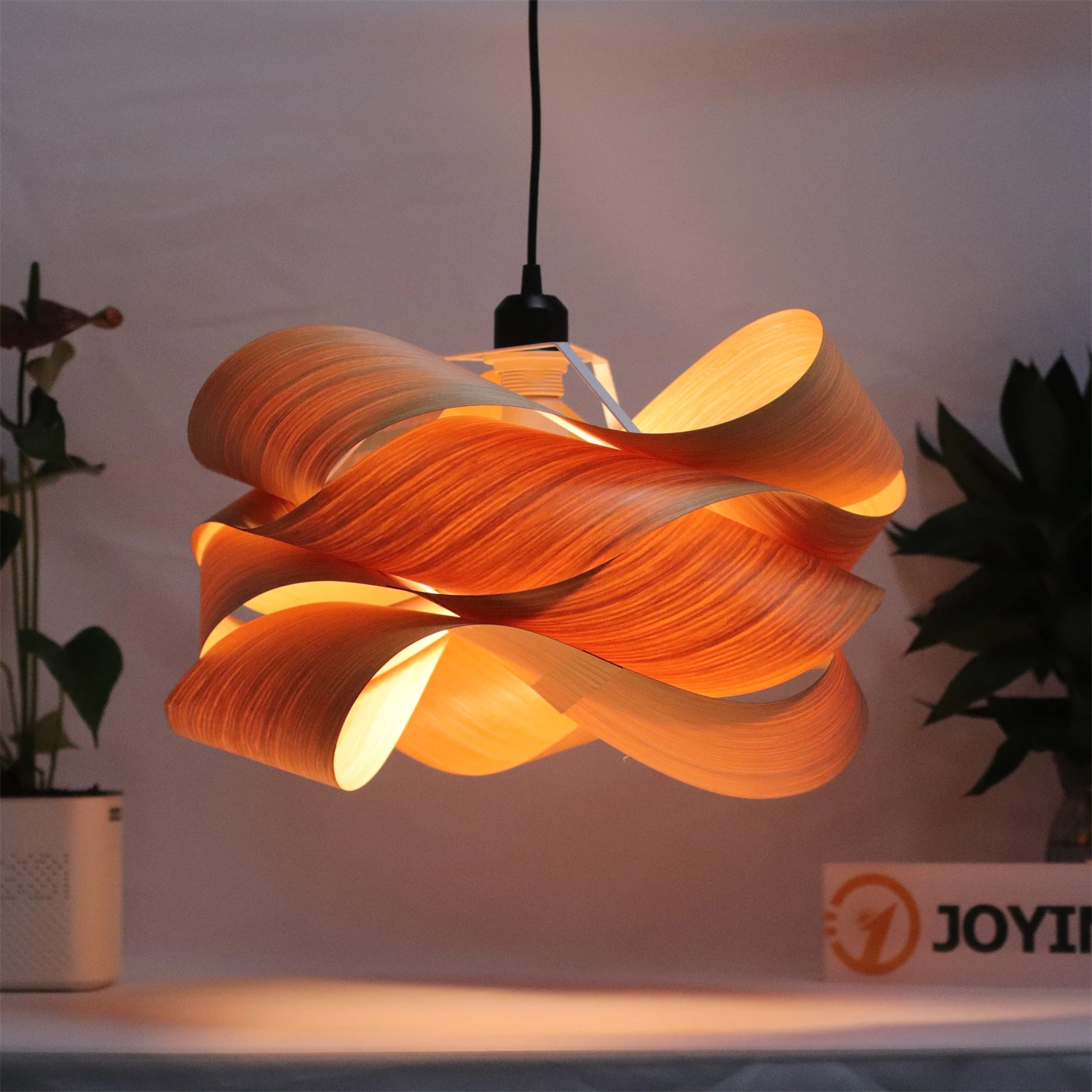 

JOYINLED деревянный подвесной светильник из деревянной кожи, креативный дизайн, подвесное освещение для спальни, кабинета, гостиной, нерегулярная деревянная лампа