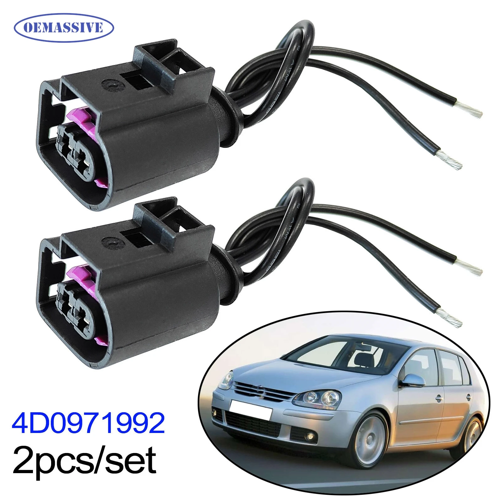 2Pc For VW Golf Jetta Passat Tiguan Touareg EOS 2PIN Electrical Horn Connector Sealed Female Plug Repair Kit Loom socket Wiring