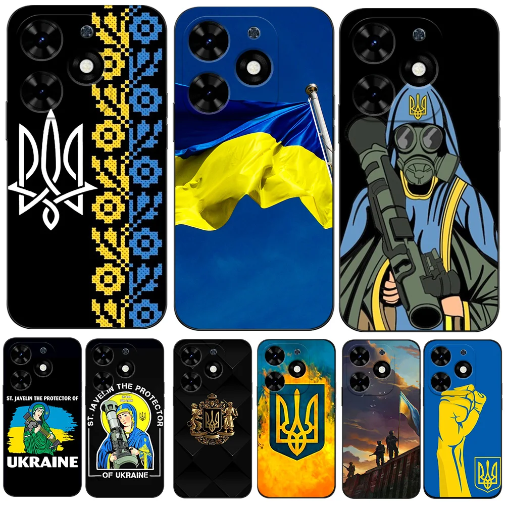 Case For Tecno SPARK GO 2024 POP 8 Silicon Phone Back Cover black tpu case ukraine flag