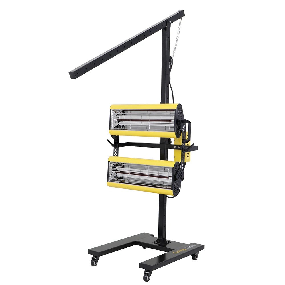 Factory Price Car Body Repair Paint Curing Lamp Shortwave Paint Heating Lamp Paint Booth Drying Lamp with Movable Stand
