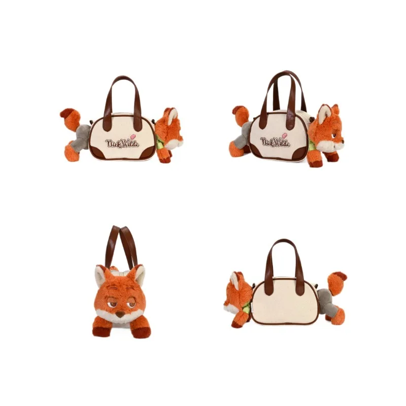 Auf Lager Echte Zootopia Judy Plüsch Puppe Umhängetasche Nick Spielzeug Einzelne Schulter Pendler Tasche Pelzigen Tier Stofftier Rucksack