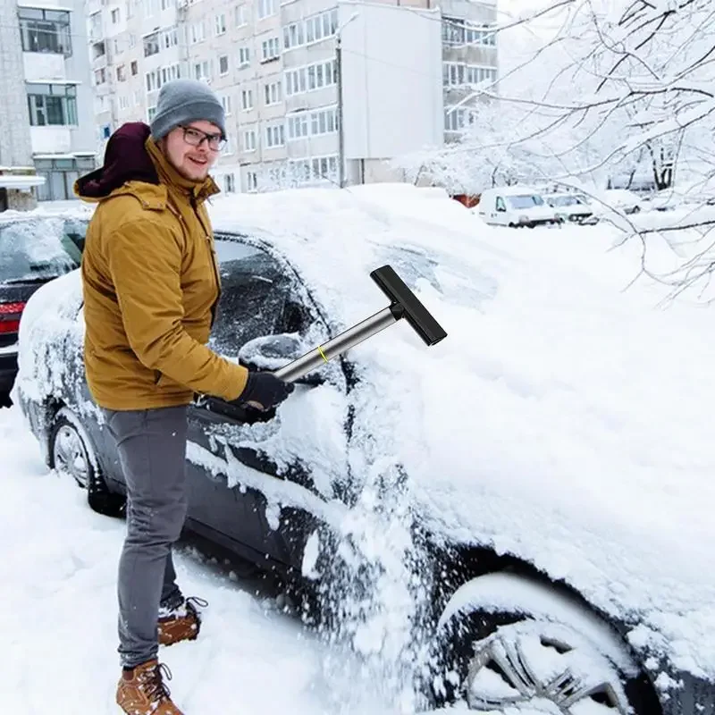 Raschietto per ghiaccio multifunzionale Parabrezza Pala per rimozione neve Manico bifacciale Rimozione neve Spazzola per vetro per pulizia TPU Inverno