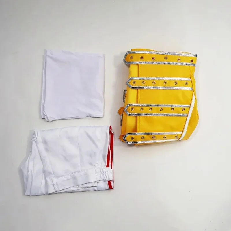 퀸 리드 보컬 프레디 머큐리 코스프레 의상 옐로우 가죽 자켓 코트 유니섹스 할로윈 카니발 복장