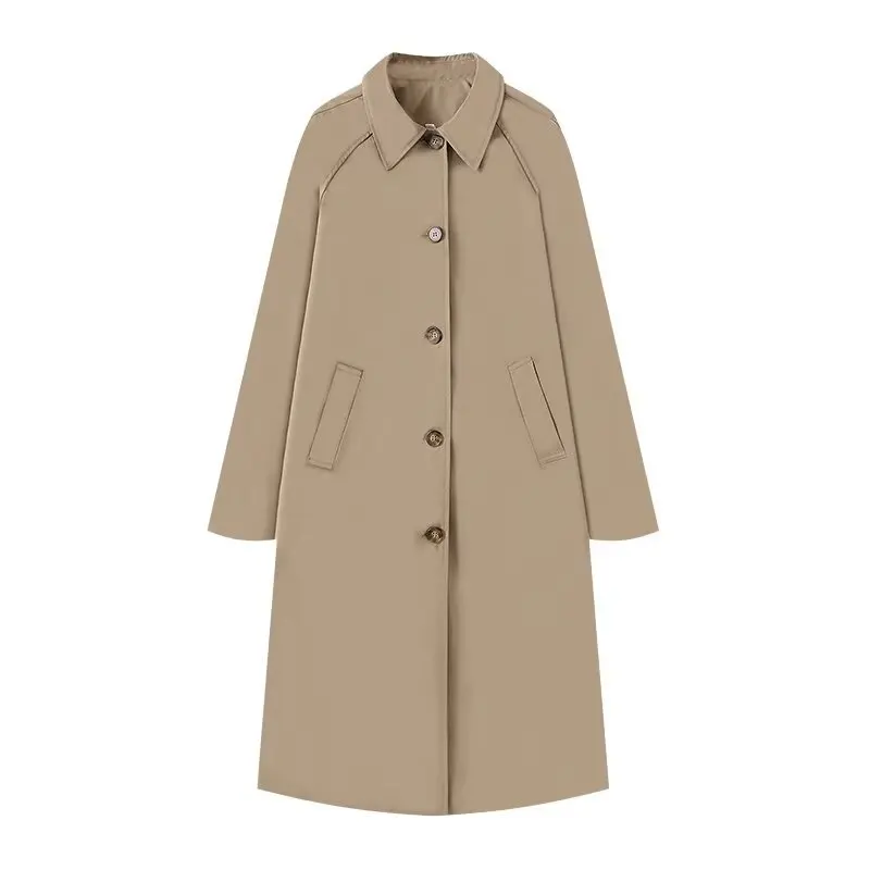 

Winter Lapel High Street Temperament Coat Women's Fashion Long Trench Coat Retro Loose Casual Single Breasted Coat