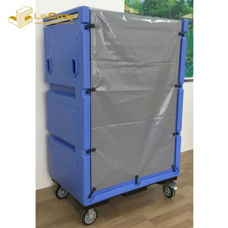 Cleaning Trolley Hotel Plastic Housekeeping Linen laundry Cart