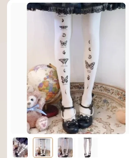 Original Design Girls Lolita Pantyhose Piano Printing Stockings Spring and Autumn Japanese Style Female Cotton Tights Socks