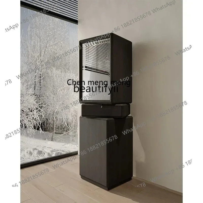 SS new style Italian style pole, living room storage and dining side, modern simple solid wood decorative wine cabinetss 7486