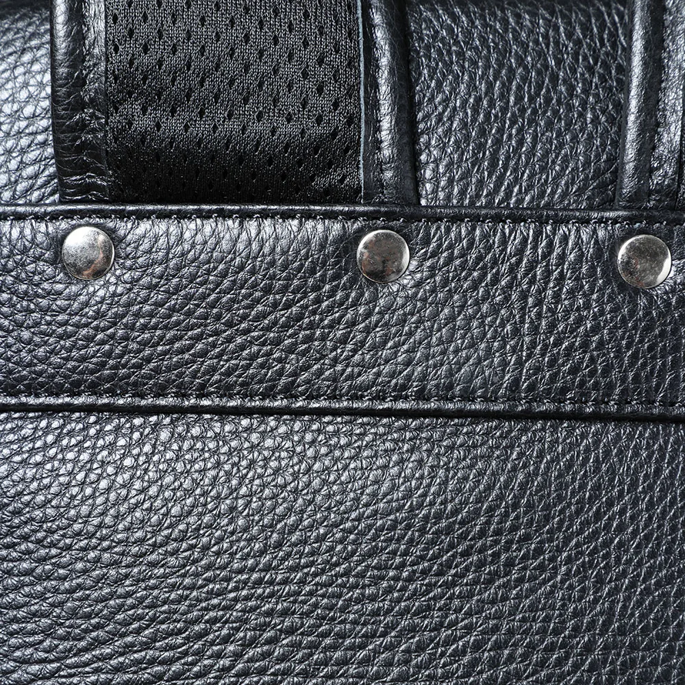 S.WORKER Lässiger Rucksack aus echtem Leder für Herren, 15-Zoll-Laptop-Rucksack aus Rindsleder, handgefertigt, modischer Preppy-Stil, Schultasche – Detail 13