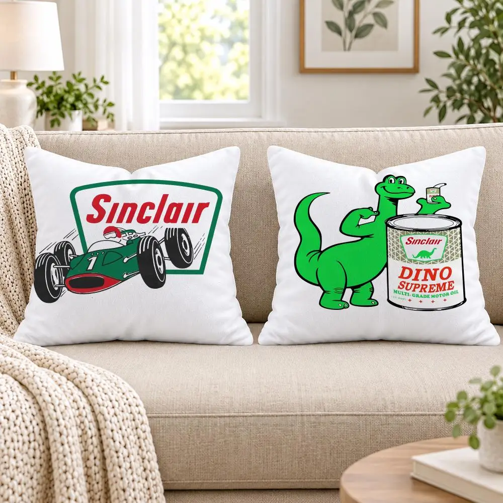 Sinclair Motor Oil Cushion Cover Short Plush Double-Sided Printing Sofa Bedroom Pillow Case Aesthetic Home Decor