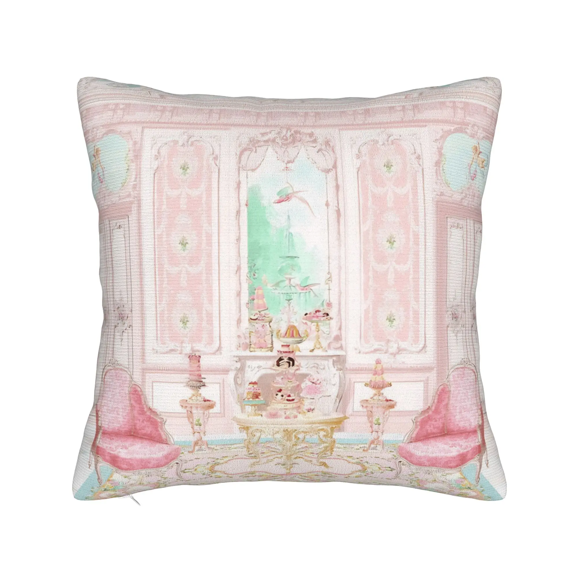 Marie Antoinette Afternoon Tea In French Paris Pillowcases Retro Trendy Pillow Case For Chair Sofa Home Decor Print Pillow Cover