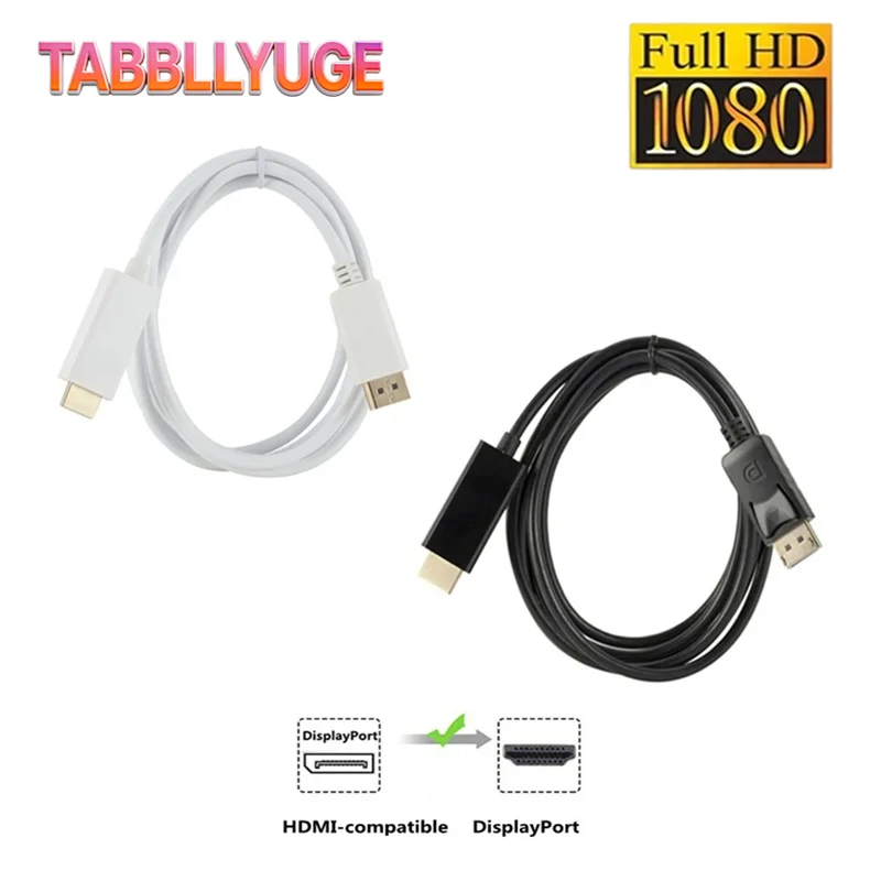 

1.8m 1080p DisplayPort Display Port DP To HDMI-compatible Adapter Cable Male to Male Converter For PC Computer Laptop Projector
