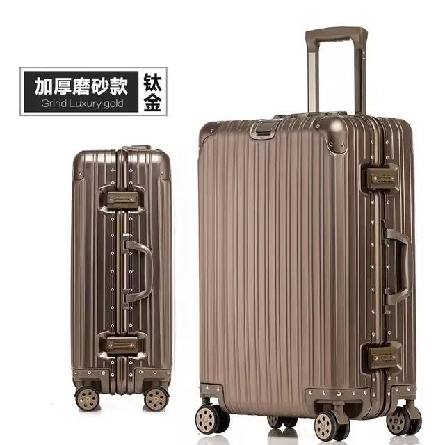 Top Quality Customization 100% Aluminum-magnesium travel Boarding Rolling Luggage Perfect for Spinner brand Travel Suitcase image 3