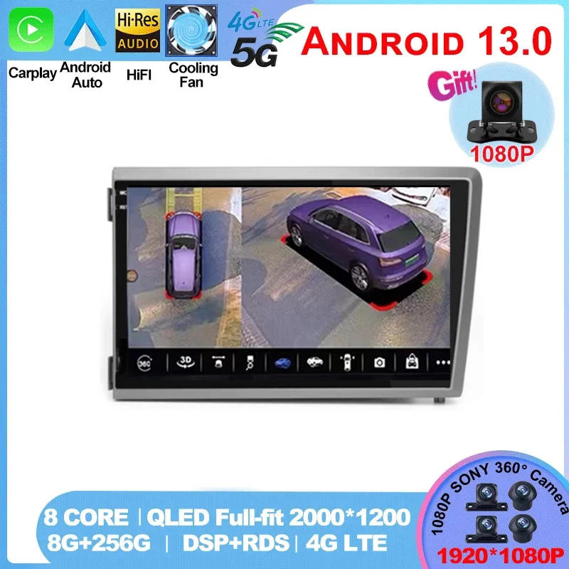 

For Volvo S60 V70 XC70 2000-2004 8+128G Android 13 Car Radio Stereo Multimedia Video Player GPS Audio Navigation BT Carplay Auto