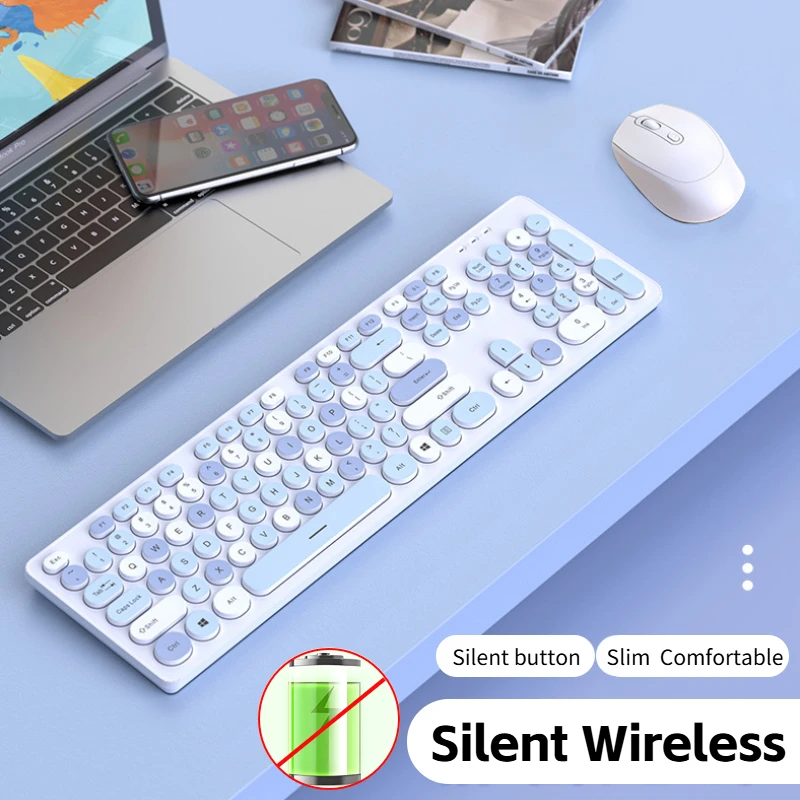 

Pop 2.4G Wireless Keyboard Mouse Set 104 Keys Gaming Keyboard Mouse Kit For Notebook Laptop Mac PC Accessories Battery-powered