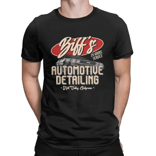 Imagen 1 del producto Regreso al futuro. Camiseta de regalos de fiesta con detalles automotrices de Biff, ropa Vintage estampada de algodón puro, gráfico de talla grande