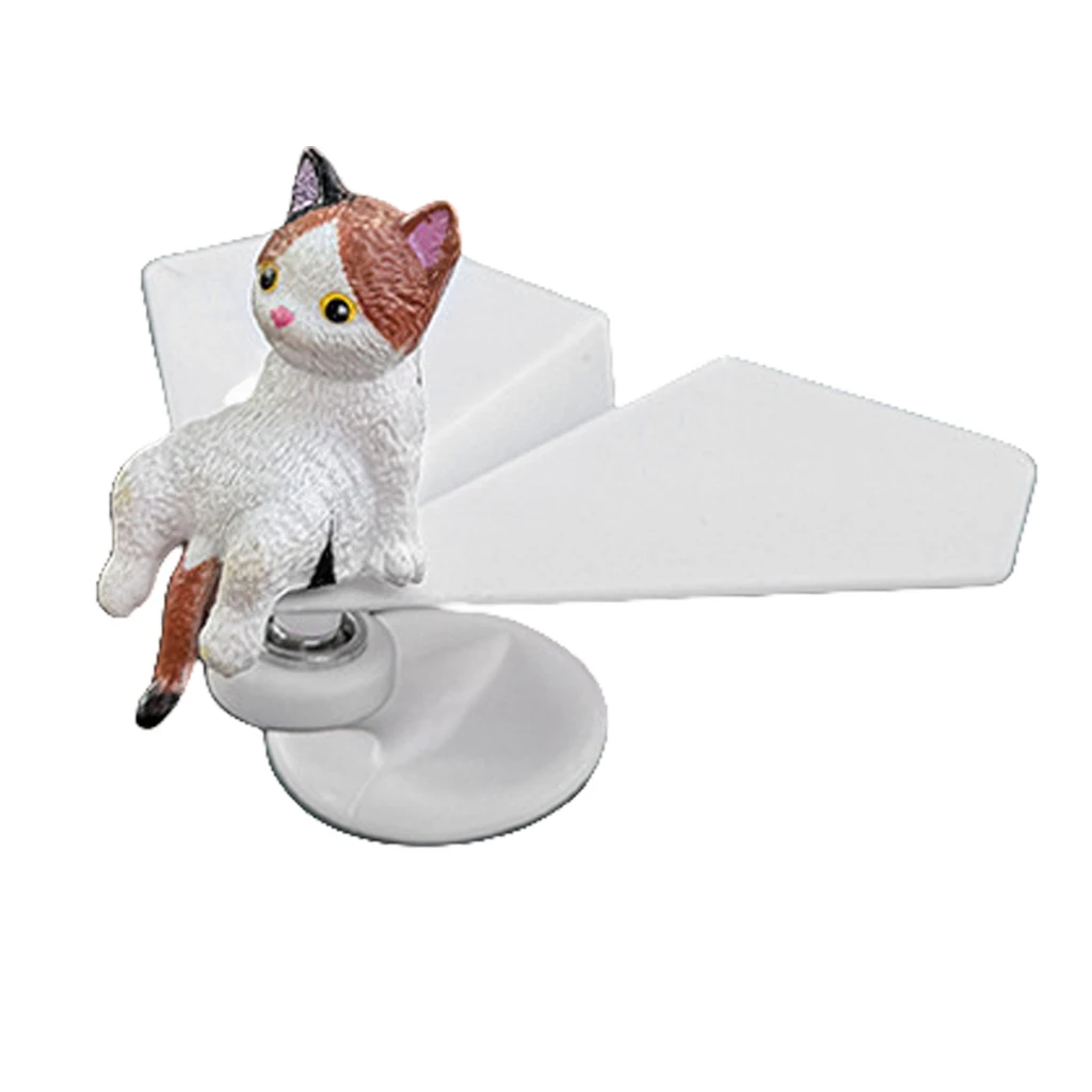 

1pc Handcrafted Resin Rotating Plane Car Accessory with Moving Cats Charm Double Purpose Vehicle Office Decoration for Auto