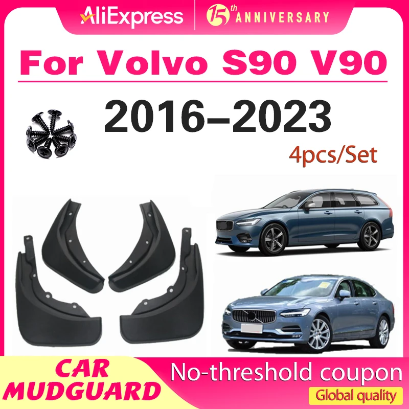 

Set Car Mudflaps For VOLVO V90 S90 2016 - 2023 Mud Flaps Splash Guard Mudguards Front Rear Molded 2017 2018 2019 2020 2022 2021