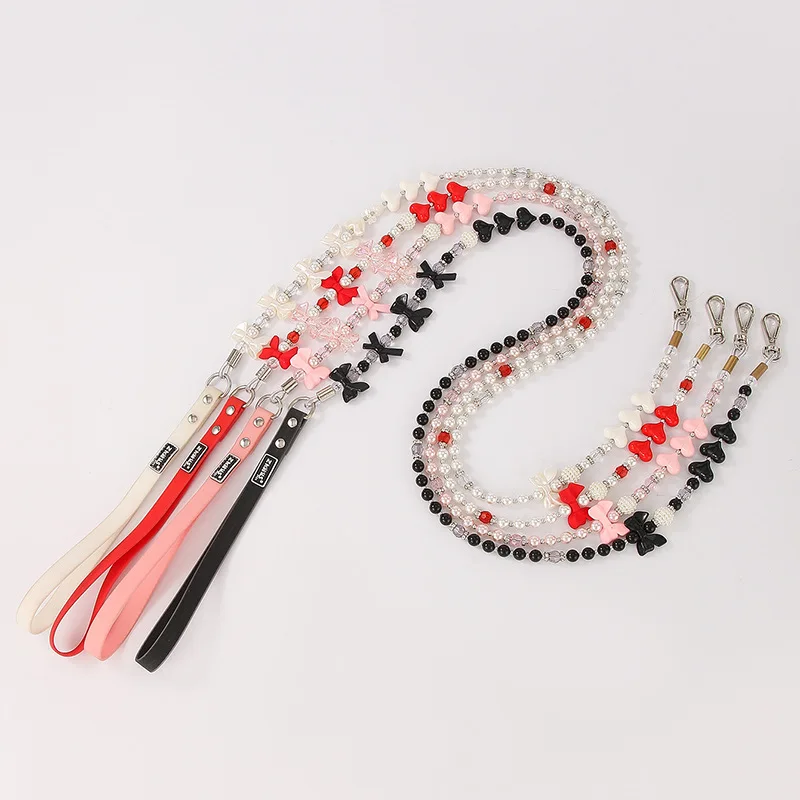 Small Cat Dog Wrap Tape Wire Rope Handmade Beaded Pet Leash Pet Products Dog Supplies Leads