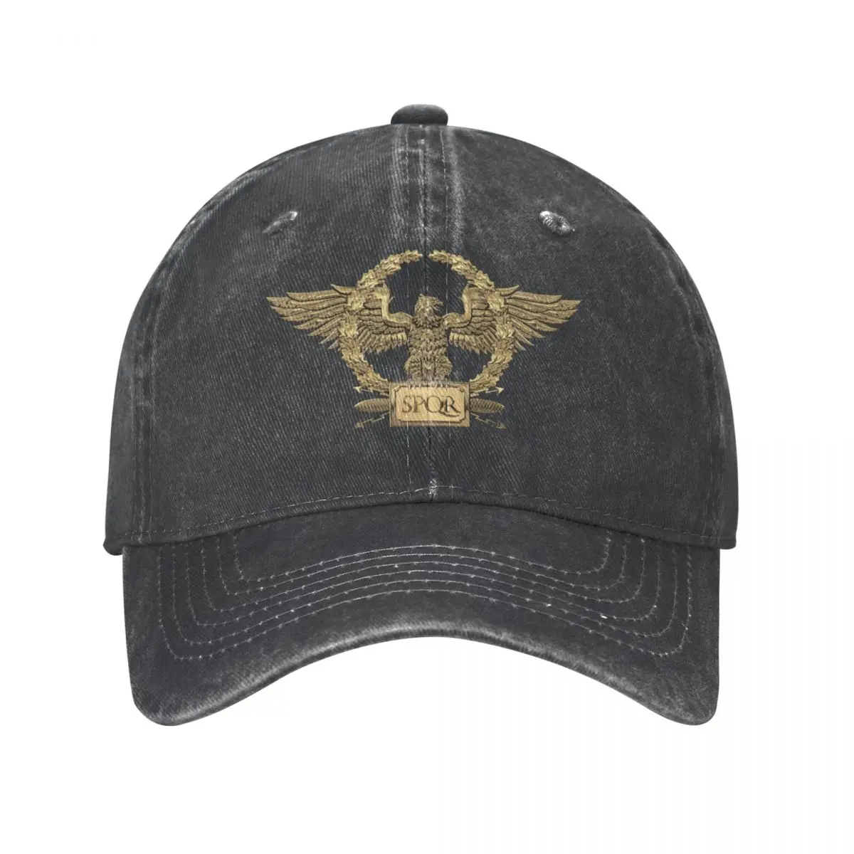 Złoty SPQR rzymski sprana czapka z daszkiem cesarski orzeł estetyczny czapka typu Trucker wiosna para wędkowanie na co dzień czapka typu Snapback