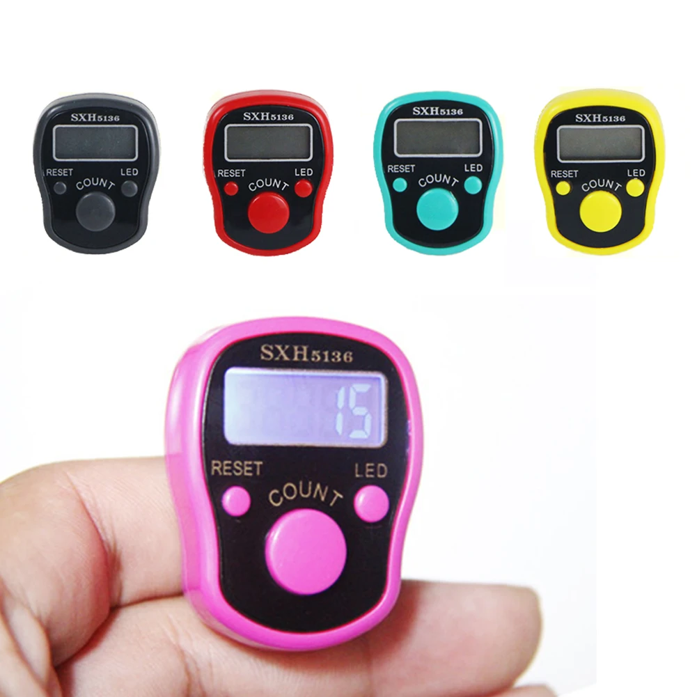 New Arrival Electronic Digital Counter Portable Hand Operated Tally LCD Screen Finger Counter Random Color