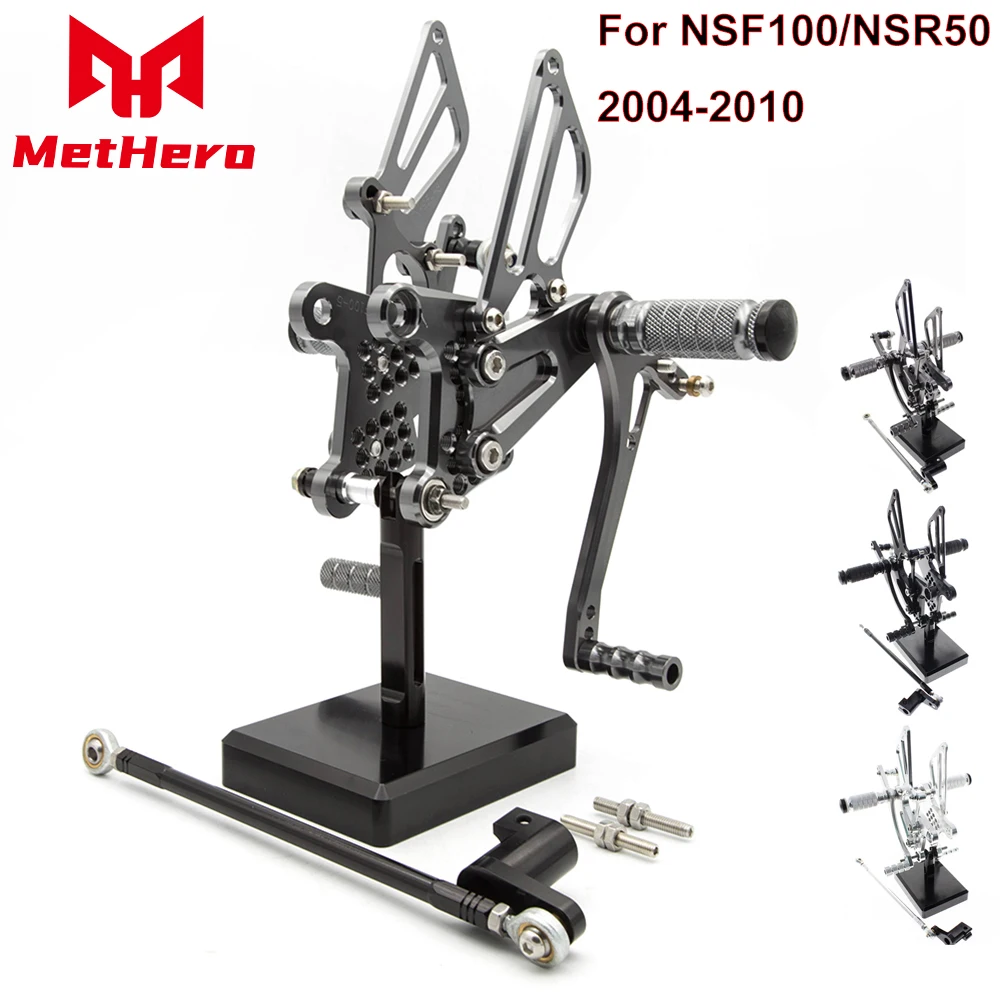 

Motorcycle Adjustable Rearset Footrests Fit For Honda NSF100 NSR50 2004 2005 2006 2007 2008 2009 2010