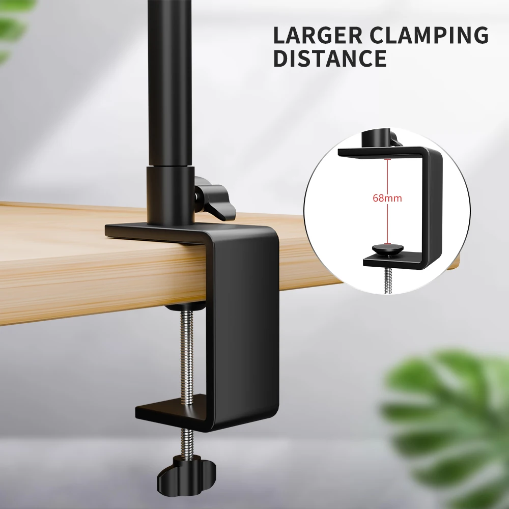 SH Flexible Three-section Metal Desktop Bracket 2kg Load Capacity With Ball Head Long Arm Camera Aluminum Stand