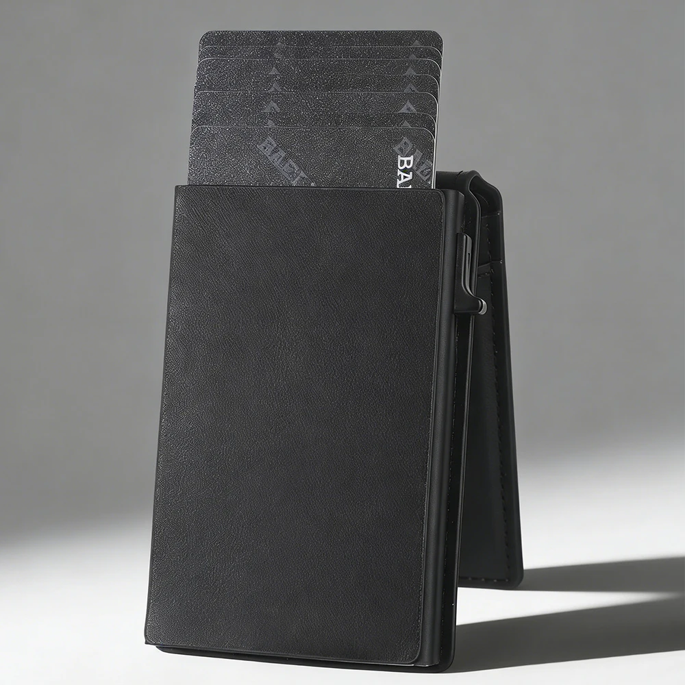 

Baellerry High-Quality Card Holder Men's RFID Wallet Large Capacity Card Clips Photo Holder Simple Short Male Purses