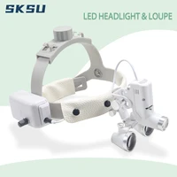 Lámpara de luz LED Dental, lupas binoculares, punto de brillo, laboratorio Dental ajustable, faro de 5W para faro quirúrgico 2.5X 3.5X