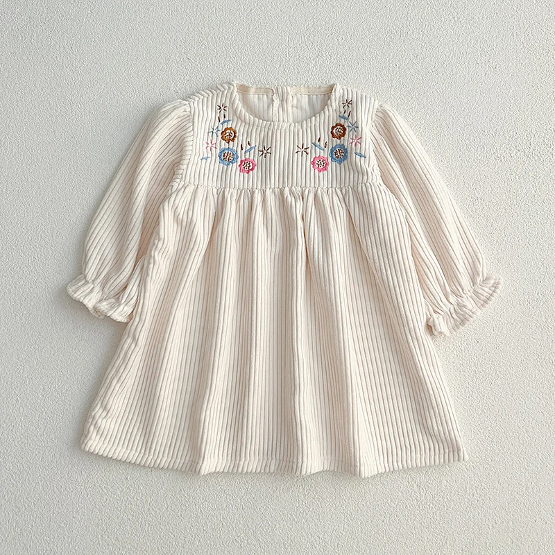 Spring Autumn Kids Baby Girls Long Sleeve Sweet Sisters Embroider Dress Infant Rompers Kids Baby Girls Princess Clothes Rompers