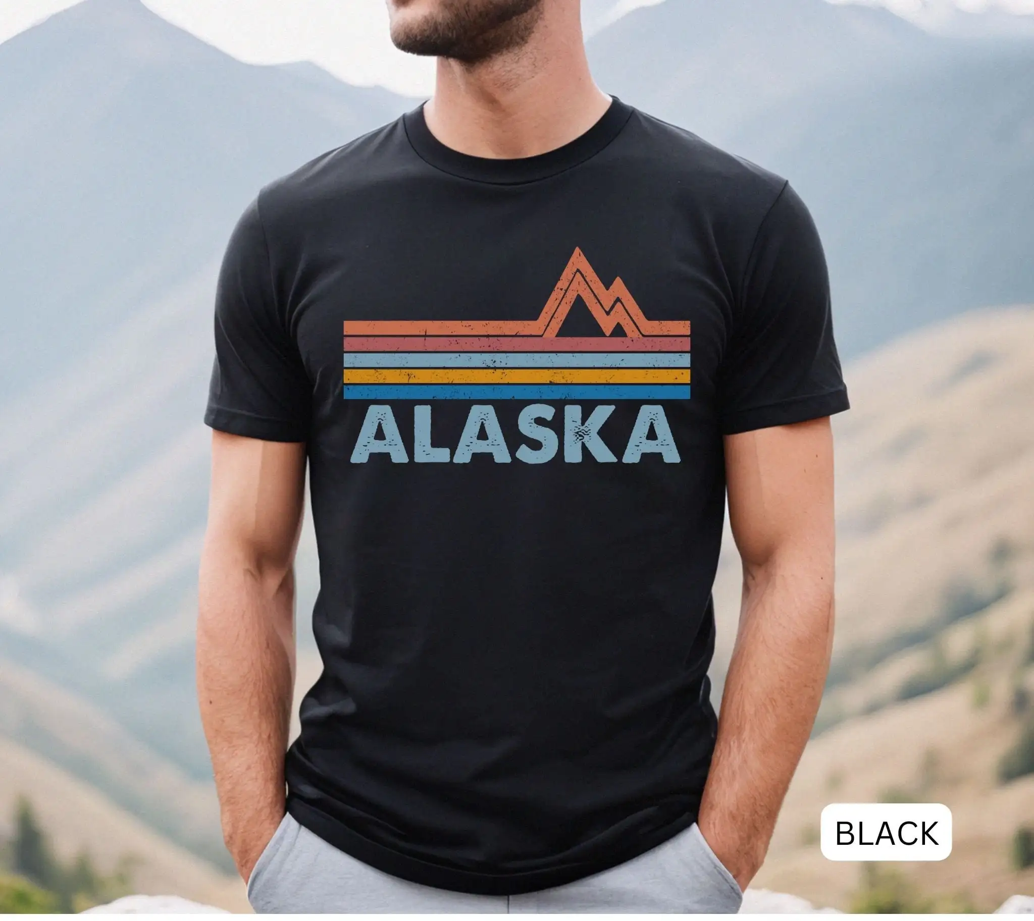 Alaska T Shirt Ski National Parks Juneau Souvenir Retro Mountain Travel Hiking