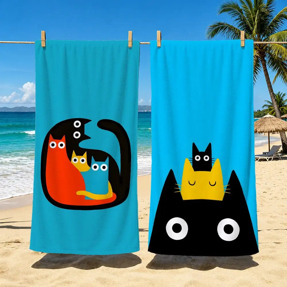 Artist M-Merle Goll Cat Towel Towel beach towel, quick drying absorbent bath towel for Swim,Gym,Camping,Outdoor hot