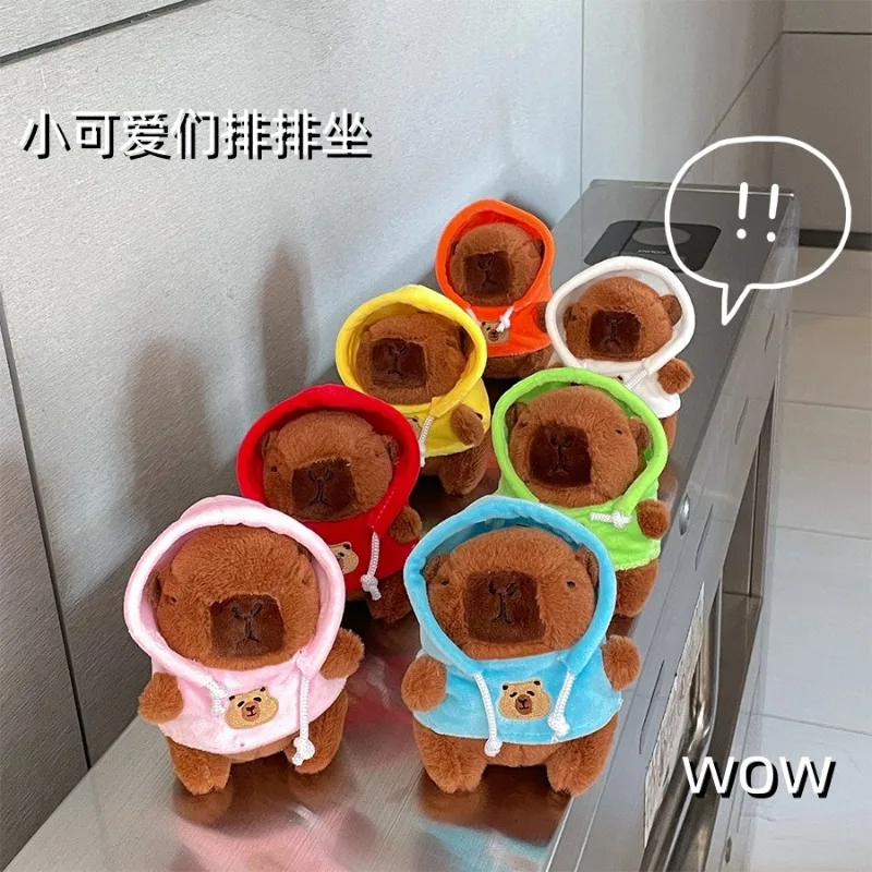 1Pcs Nette Capybara Plüsch Schlüsselring Spielzeug Anhänger Cartoon Plüsch Puppen Schlüsselbund Mode Rucksack Anhänger Dekoration Geburtstag Geschenke