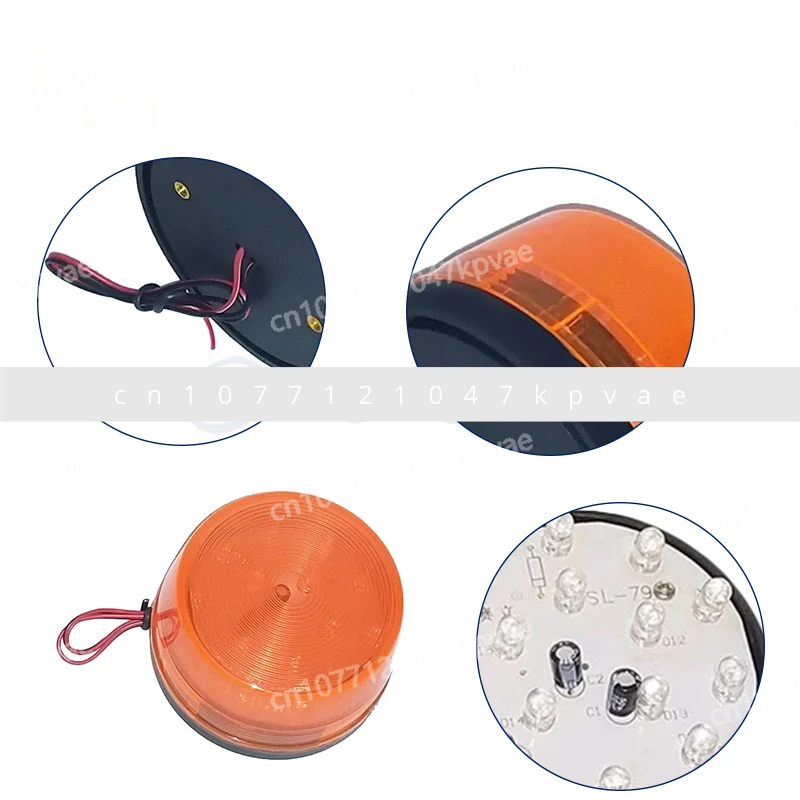 Magnetic flashing warning light Magnet ceiling flashing LED yellow silent alarm DC12V machine tool signal indication