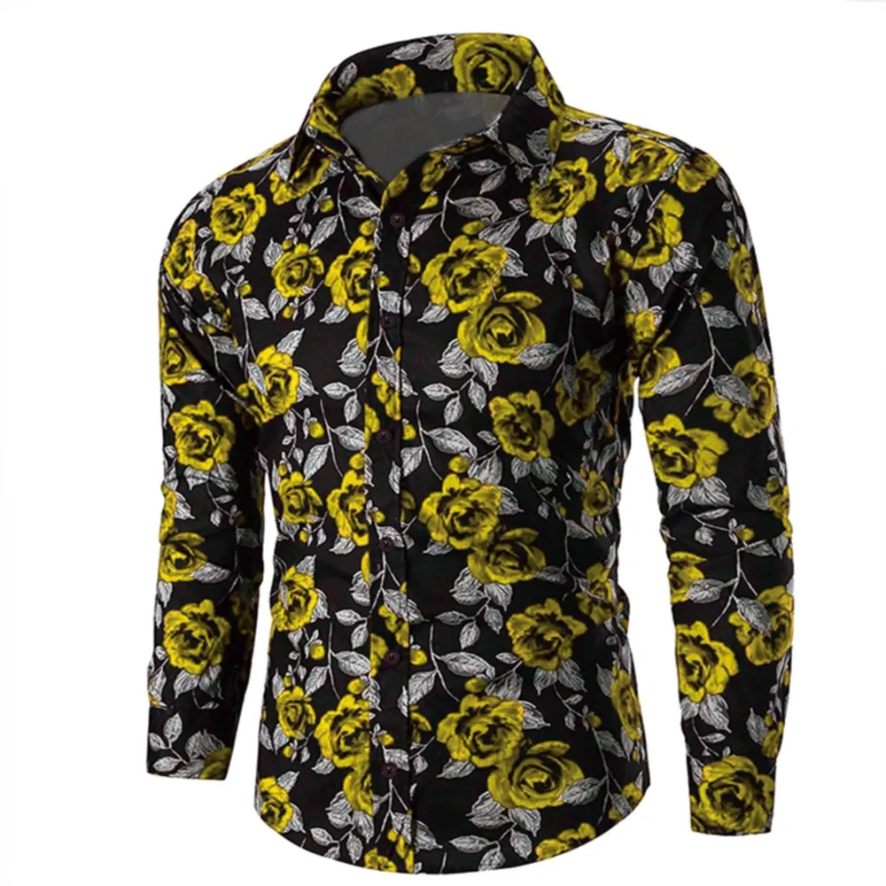 عيد الحب نمط روز الجدة عارضة قميص رجالي عطلة عارضة اليومية قميص التلبيب كم طويل أحمر S-5XL الشحن السريع