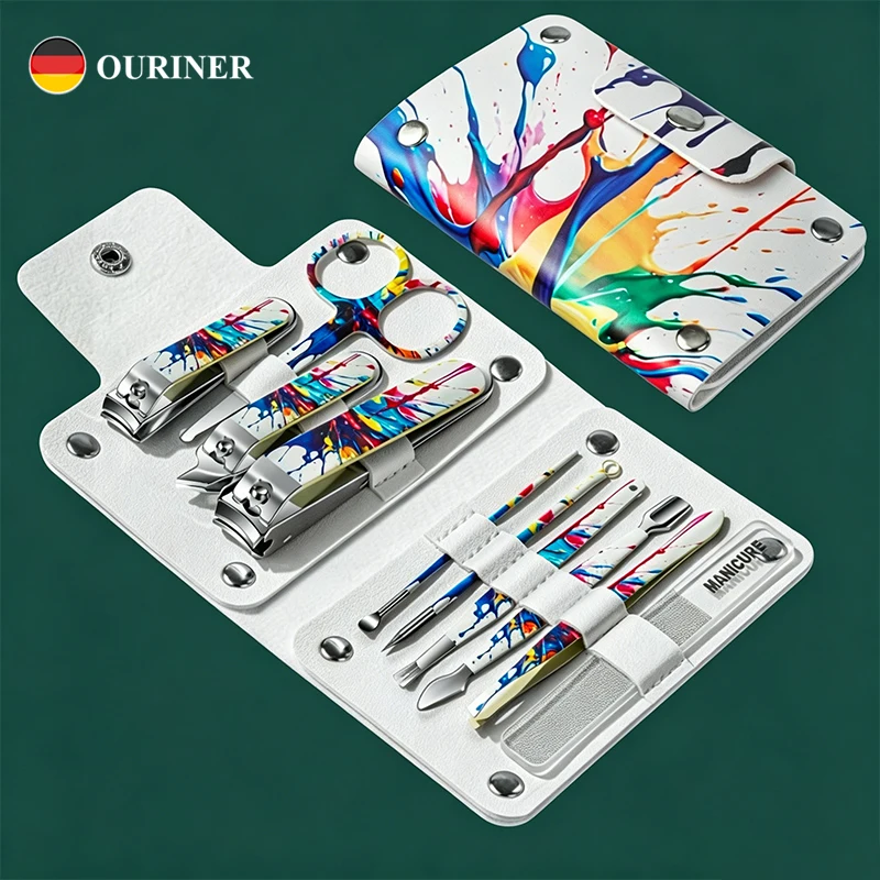 Professional Manicure Pedicure Kit 5/10 Pcs Stainless Steel Nail Clipper Set Multi-Functional Nail Grooming Tools With bag