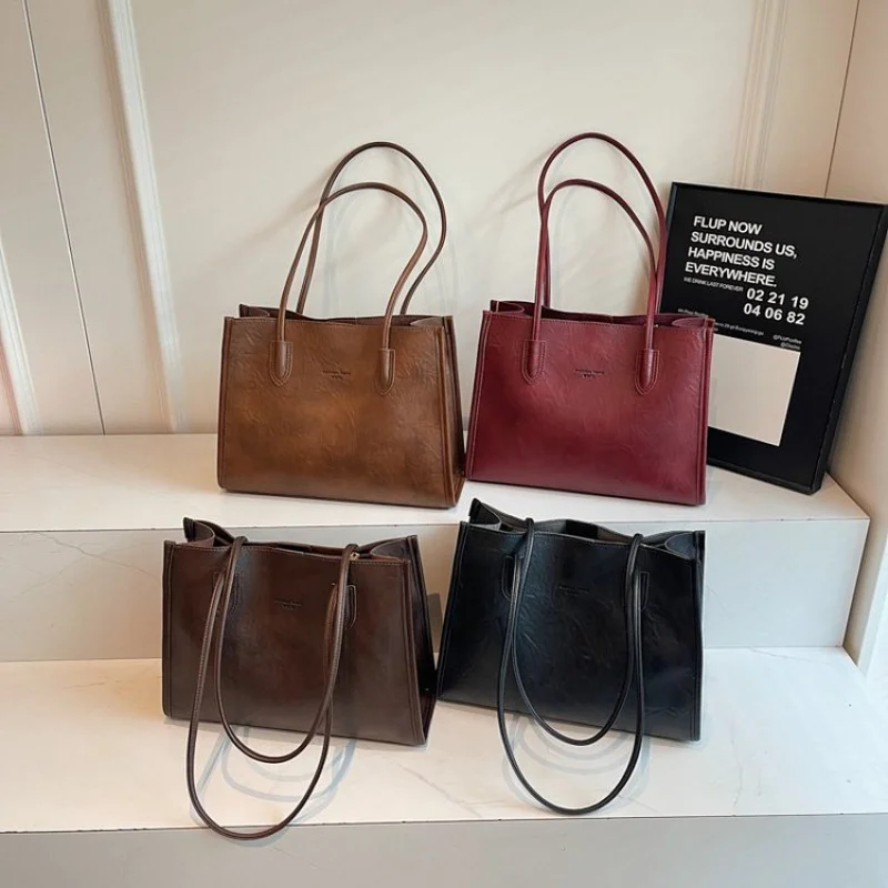 

Luxury Women's Fashionable Leather Tote Bag Trendy Commuter Classic Elegant Ladies Casual Simple Vintage Crossbody Bag