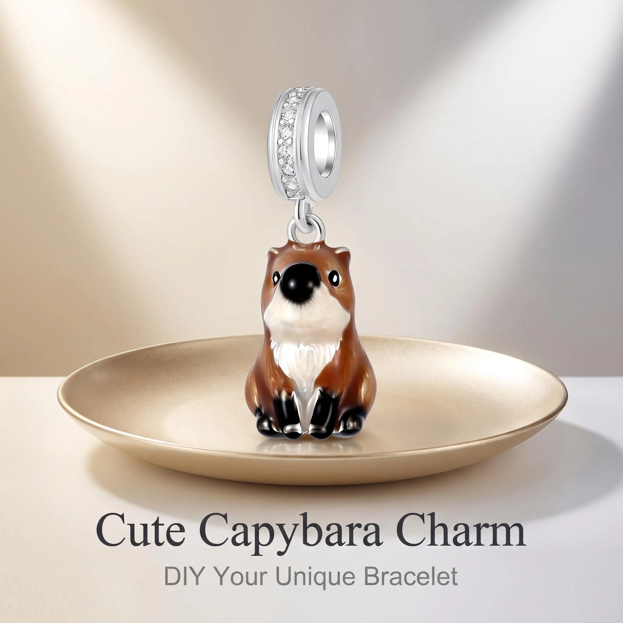 S925 Silver Dog Cat Rabbit Bear Koala Penguin Marine Life Pure Animal Charm Pearl Women's DIY Bracelet Jewelry Handmade Gift