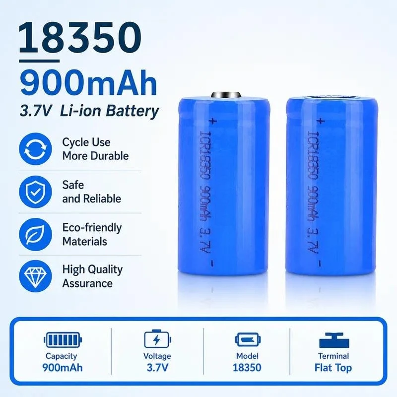 18350 Lithium Battery 3.7V 900mAh Rechargeable Li-ion Cell 3C Discharge Full Capacity for Juicer