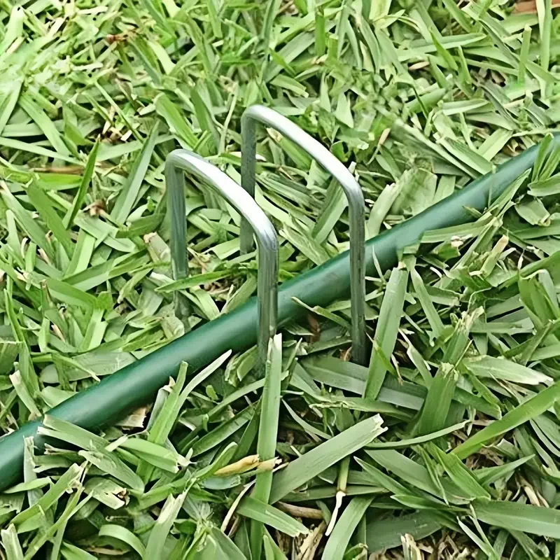 U-type Garden Staples Heavy-duty Landscaping Fence Tubing Stakes Sod Pins Galvanized Garden Stakes For Holding Lawns Ground Nail