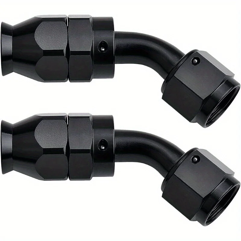 

SKDZOE 8AN Фитинг для шланга из ПТФЭ, 45 градусов, черный, подходит только для шланга из ПТФЭ, 2 шт., обновленная версия, автомобильные аксессуары