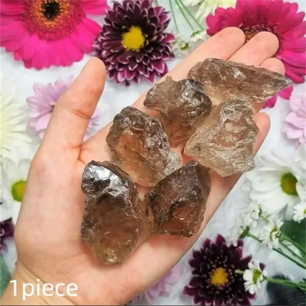 Natural Smoky Quartz Raw Stone Mine Tea Crystal Original Rock Mineral Gem Specimen Healing Reiki Magic Eliminate Magnetism - view 3