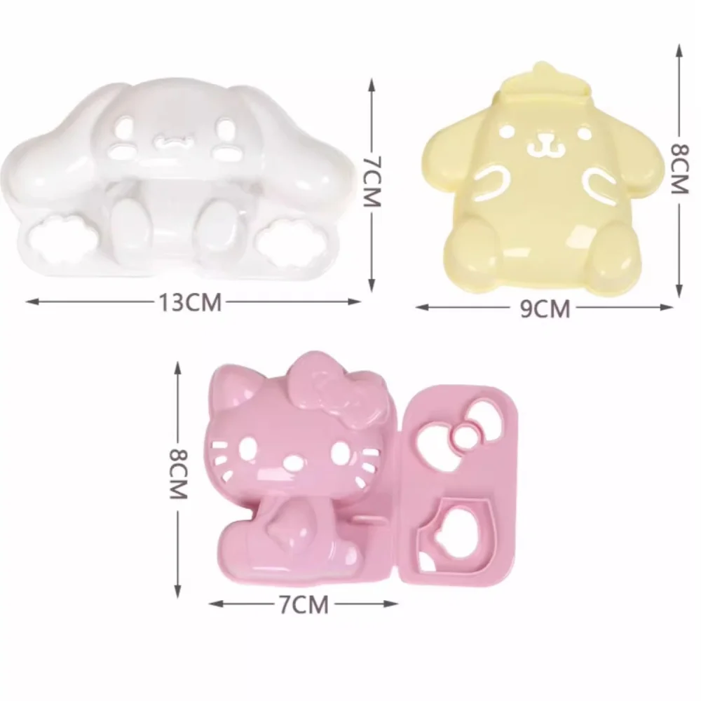 Sanrio Hello Kitty Stampo per palline di riso Personaggi anime Cinnamoroll Pompompurin Simpatico stampo Bento Gadget da cucina portatili Regali per ragazze