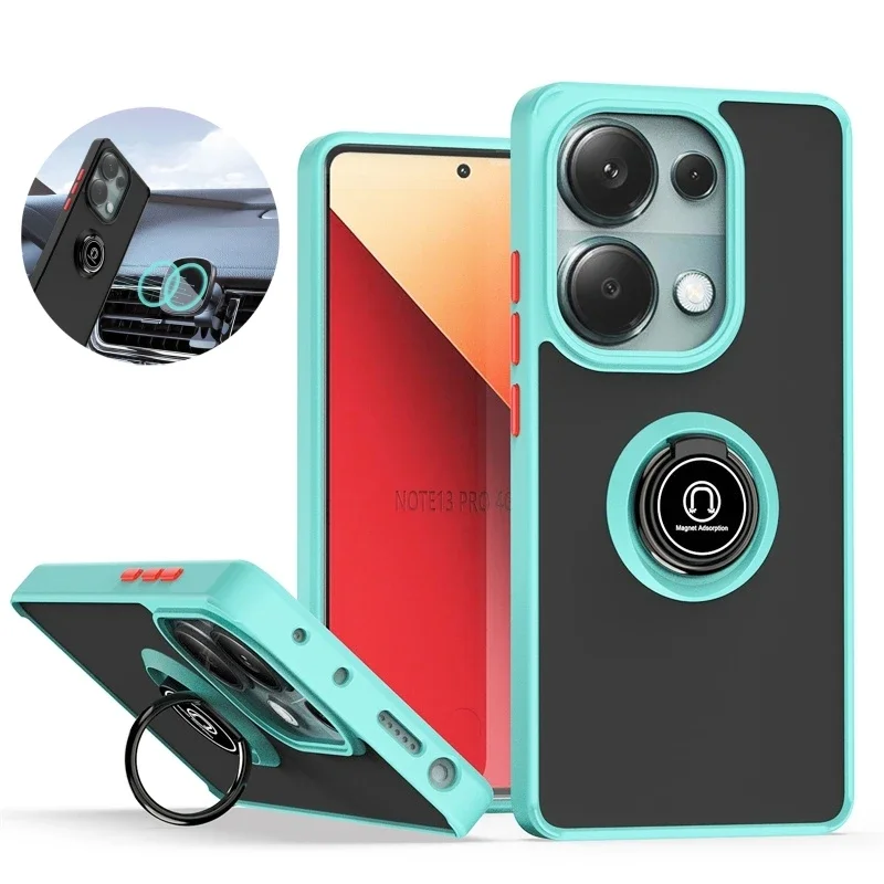 

For Xiaomi Redmi Note 13 Pro 4G Case Magnetic Ring Stand Holder Armor Phone Case For Redmy Redmi Note13 Pro 13Pro 4G Back Cover