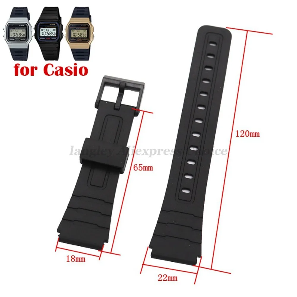 Armband für CASIO Silikon-Uhrenarmband 12/14/16/18/20/22 mm für W800H SGW400 F91W F84 F105/108 A158/168 AE1200/1300 Harzgürtel – Detail 2