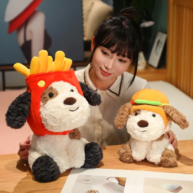 하이 퀄리티 사랑스러운 칩 모자, 햄버거 밀크 햇, 도트 강아지, 부드러운 강아지, 귀여운 봉제 인형, 동물 인형, 아기 달래기 인형